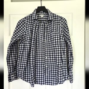 J. Crew Navy and White Checkered Women's Shirt